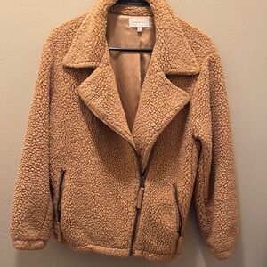 Skies Are Blue Camel Teddy Jacket